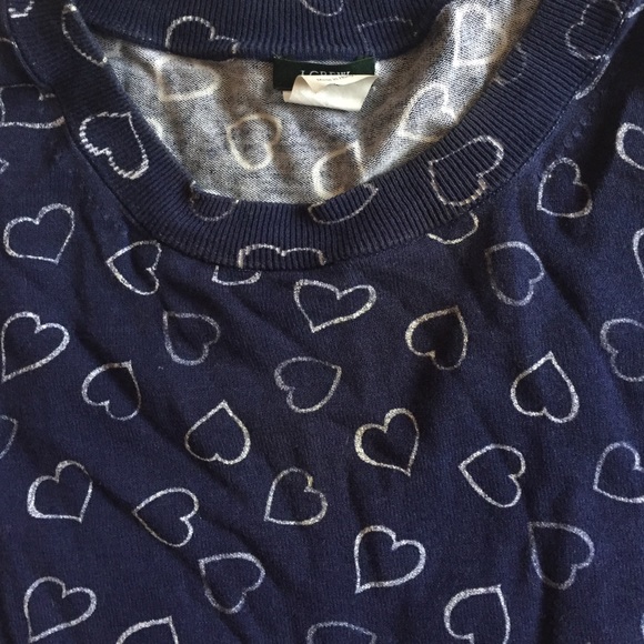 Jcrew Navy Chalkboard Hearts Sweater - Picture 2 of 4